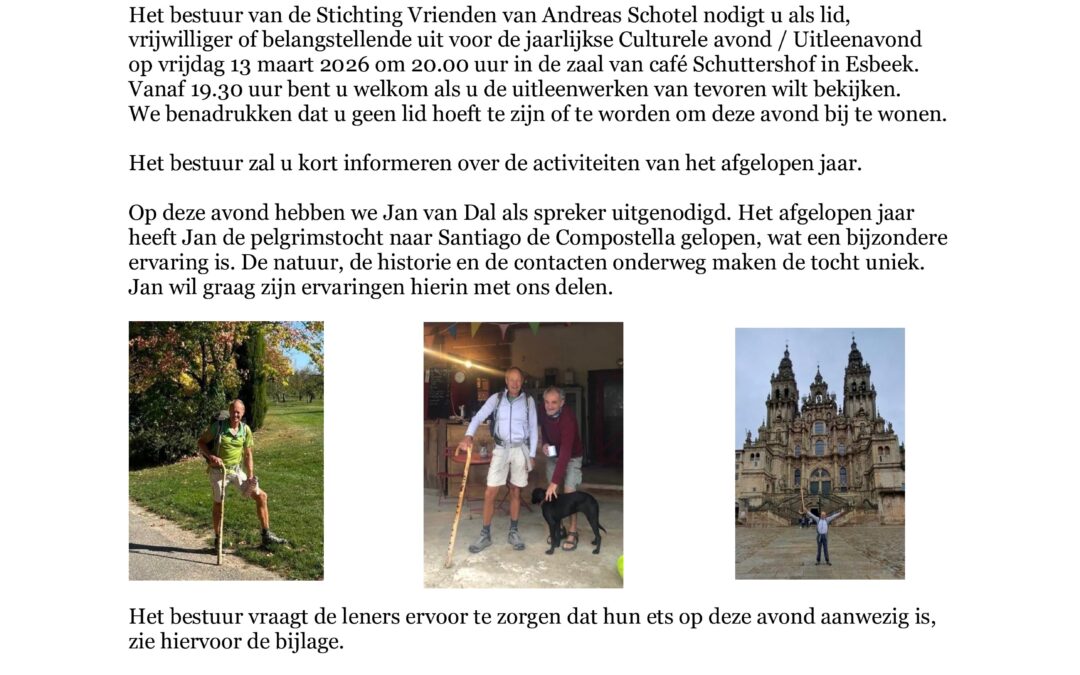 Culturele avond vrienden van schotel